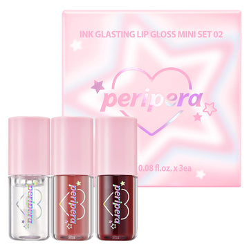 Peripera Ink Glasting Lip Gloss Mini Holiday Gift Sets (Mini Set 2.5ml * 3) Great for Stocking StuffersLip Gloss Set Clear Lip Gloss Lip Make Up
