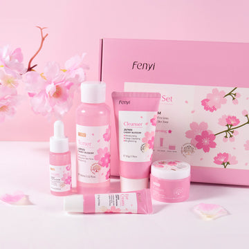 Japan Sakura Skincare Set - 5 Piece Face Care Kit