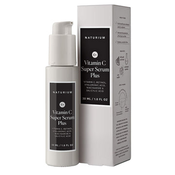 Naturium Vitamin C Super Serum Plus Smoothing Face Care plus Retinol Hyaluronic Acid Niacinamide & Salicylic Acid 1 oz